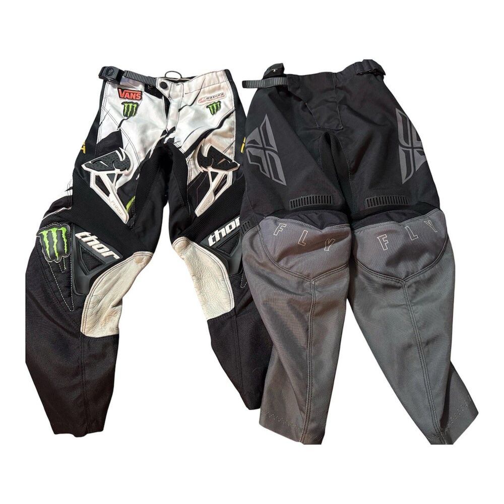 2 Pairs Of Youth Size 20 Motorcross Racing Pants Thor And Fly Racing